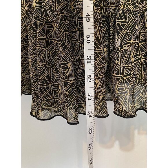 Jones New York Black & Tan Womens Size 10 Fit & Flare Tier Ruffle Maxi Dress NWT - Picture 12 of 12